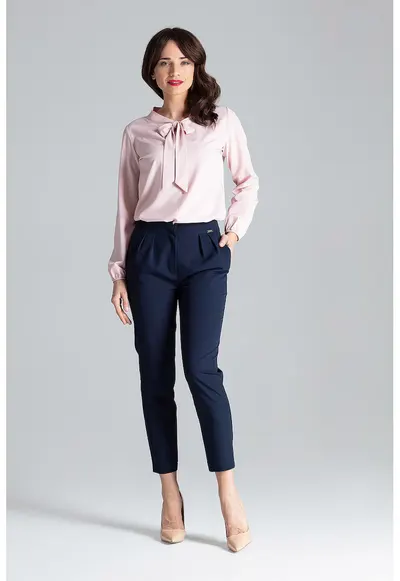 Pantaloni eleganti dama Tetra L028 albastru inchis - Albastru inchis