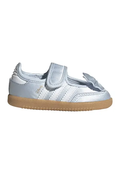 Pantofi Samba flatform cu velcro - Alb/Albastru deschis