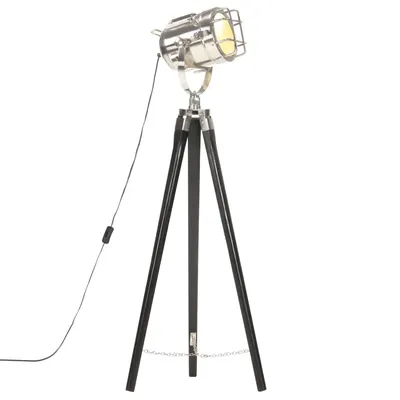 vidaXL Lampă de podea trepied, negru, 97 cm, lemn masiv de mango