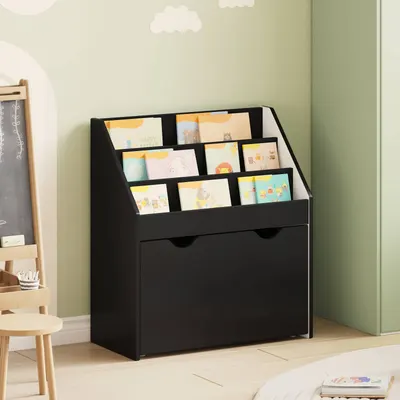 vidaXL Raft pentru copii Negru 60 x 29,5 x 69 cm Lemn prelucrat