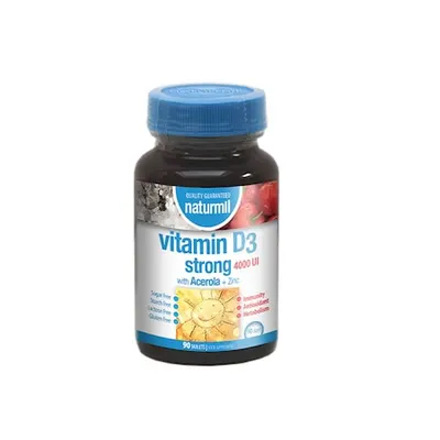 Vitamina D3 4000 UI + Vitamina C și Zinc 90 cps Naturmil