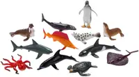 Set de figurine Faunica - Animale marine, 12 piese