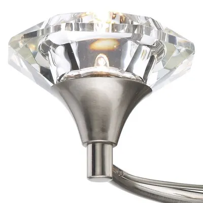 Aplica Luther 2 Light Wall Light Satin Chrome Crystal