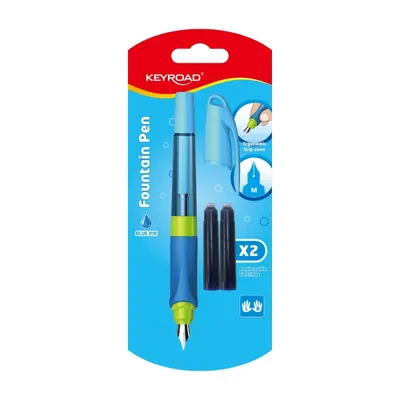 Stilou penita M + 2 rezerve, grip ergonomic, Easy Writer, Keyroad KR971233