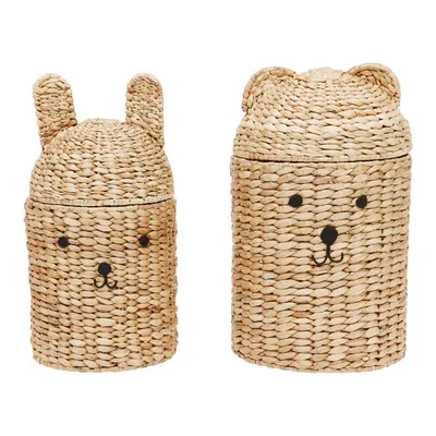 Coșuri de jucării pentru copii în culoare naturală 2 buc. din iarbă-de-mare ø 28,5x49,5 cm Bear & Rabbit – OYOY Mini