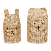 Coșuri de jucării pentru copii în culoare naturală 2 buc. din iarbă-de-mare ø 28,5x49,5 cm Bear & Rabbit – OYOY Mini