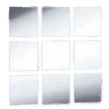 Set 10 Oglinzi Design PATRAT - Oglinzi Decorative Acrilice Cristal - Diamant - Fagure