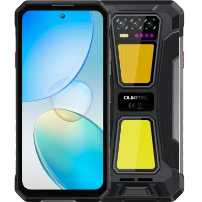 Telefon rugged Oukitel WP58 Pro, 5G, Dual SIM, 6.7 120Hz, Octa-Core T8200, 8GB RAM, 256GB, NFC, Android 15, Black