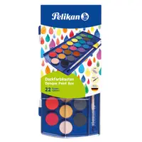 Acuarele pastila, 22culori/set + tub alb de zinc + pensula, F455, Pelikan