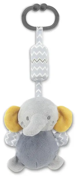 Jucărie pentru bebeluș cu clopoțel Lorelli - Pui de elefant, gri