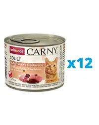 ANIMONDA Carny Adult Set conserve pisici, cu inimi de pui, curcan si rata12 x 200 g