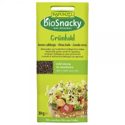 Seminte de kale bio pentru germinat BioSnacky, 30g, Rapunzel