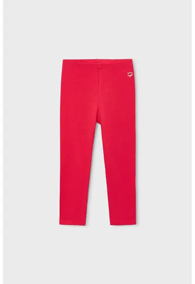 Colanti din amestec de bumbac cu talie elastica - Rosu vermillion