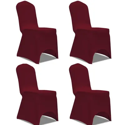 Gossi husa de scaun elastica, 4 buc., rosu bordo