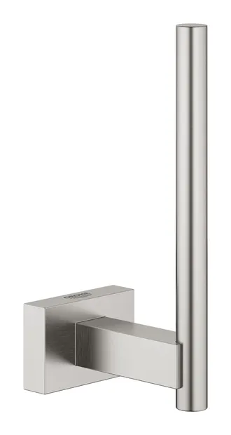 Suport hartie igienica Grohe Essentials Cube, pe perete, metal, mat, otel satinat, 40623DC1