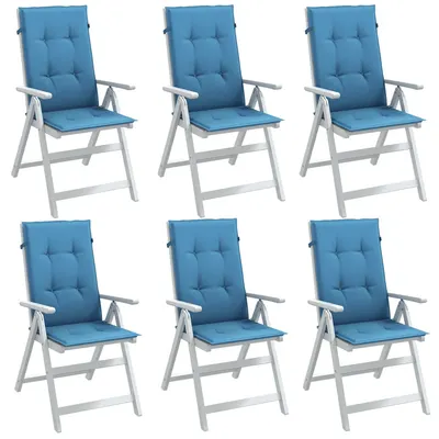 Gossi perne scaun spatar inalt 6buc melanj albastru 120x50x4cm textil