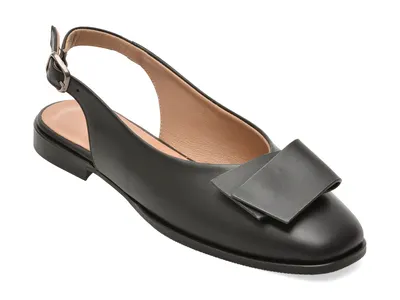 Pantofi eleganti GOLD DEER negri, 420923, din piele naturala