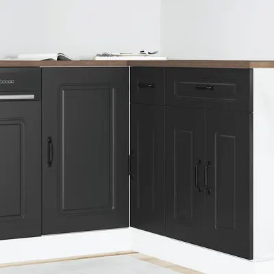 vidaXL Dulap de bucătărie „Kalmar” negru, lemn stratificat