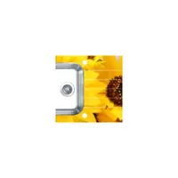 Chiuveta bucatarie inox si sticla personalizata, cuva stanga, Alveus Crystalix 10