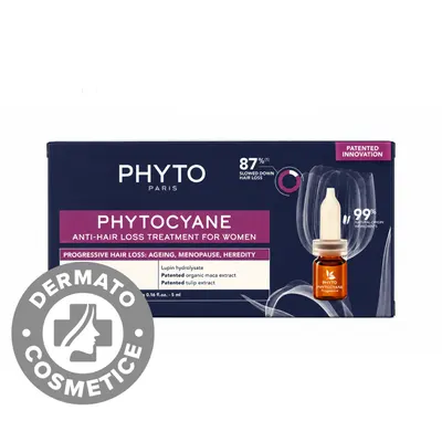 Tratament caderea progresiva a parului pentru femei Phytocyane, 12 fiole x 5ml, Phyto