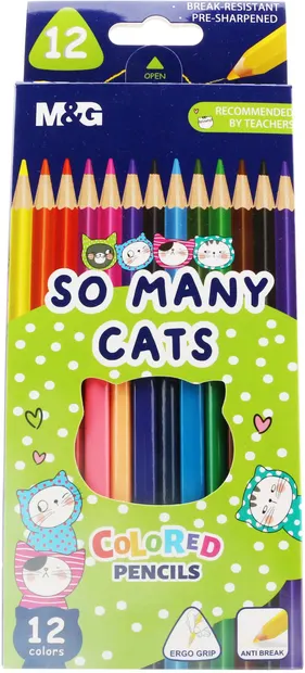 Set de creioane colorate M&G So Many Cats - 12 culori