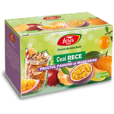 Ceai rece cu fructul pasiunii si mandarine, Fares | 12 plicuri