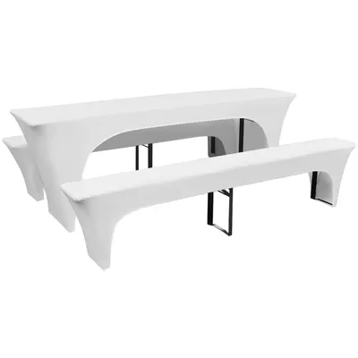 Set huse pentru masa de bere și băncuțe, 220x50x80 cm, negru, 3 buc.