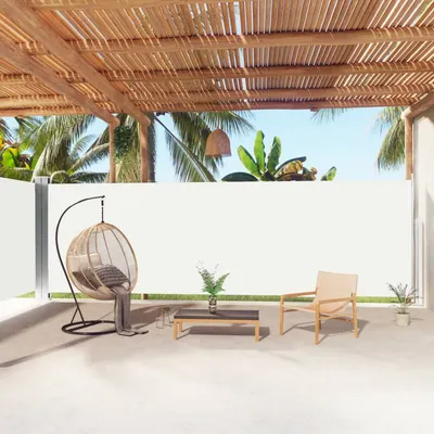 vidaXL Copertină laterală retractabilă, crem, 180x1000 cm
