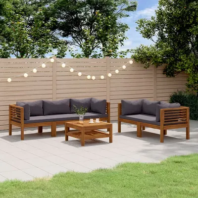 Gossi set mobilier gradina cu perne, 6 piese, lemn masiv acacia