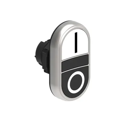 Buton dublu, diametru Ø22MM PLATINUM SERIES, 2 FLUSH PUSH BUTTONS. BOTH diametru, WHITE - BLACK / I - 0