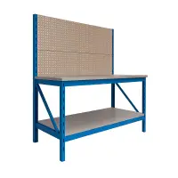 Masă de lucru cu panou din placaj, 1000x600x1000/1500 mm, sarcină 1000 kg/nivel GRAY &amp; BLUE