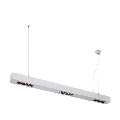 Lampa suspendata, lustra Q-LINE ® pandantiv, cu LED-uri de culoare gri deschis pandantiv interior, 1m, BAP, argint, 3000K