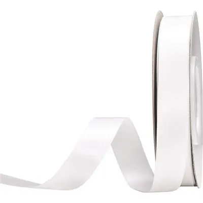 Bandă satinată lățime 2cm (set 10 role, total 229m) - Alb