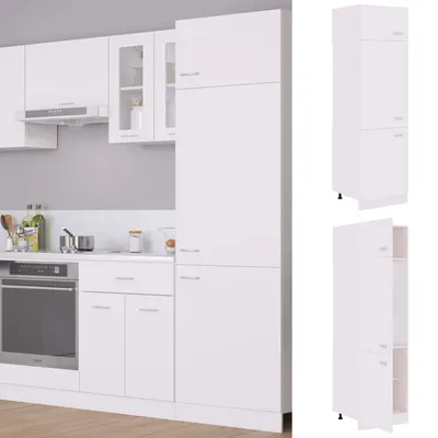 Gossi dulap de frigider, alb, 60x57x207 cm, lemn prelucrat