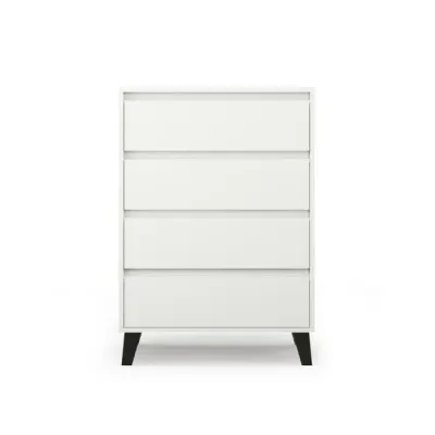 Comoda BORG, 4 sertare, alb, 70x38,8x99,4 cm