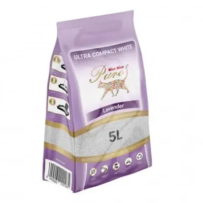 Asternut igienic pentru pisici Miau Miau Pure White Lavender 5L