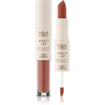 MUA Makeup Academy Multi Lip Nude Edition ruj rezistent si luciu de buze. duo culoare Classic 3.2 g