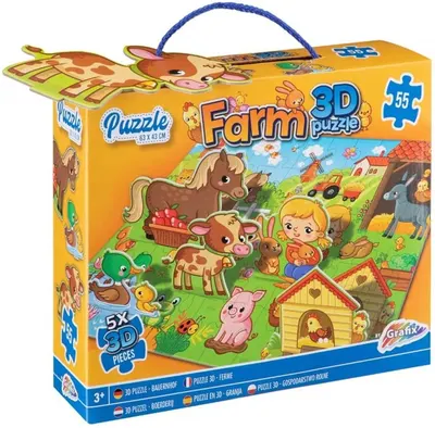 Puzzle 3D Grafix pentru copii din 55 de piese - Ferma