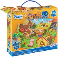 Puzzle 3D Grafix pentru copii din 55 de piese - Ferma