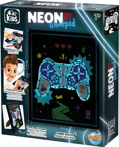 Set creativ Buki France - Creează-ți singur o pictură neon Gamepad