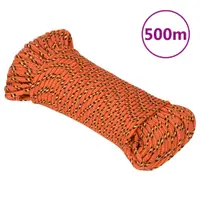 vidaXL Frânghie de barcă, portocaliu, 5 mm, 500 m, polipropilenă