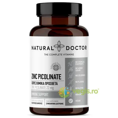 Zinc Picolinate - Sistem Imunitar Puternic si Celule Sanatoase 120cps vegetale