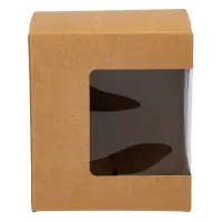 Cutie pătrată din hârtie cu fereastră pe o parte - kraft (set 50 buc) - Default Title