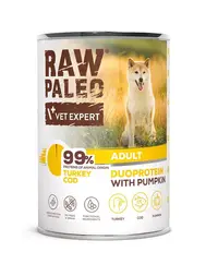 Conserva pentru caini RAW PALEO Turkey&amp;Cod Adult 400g curcan si cod