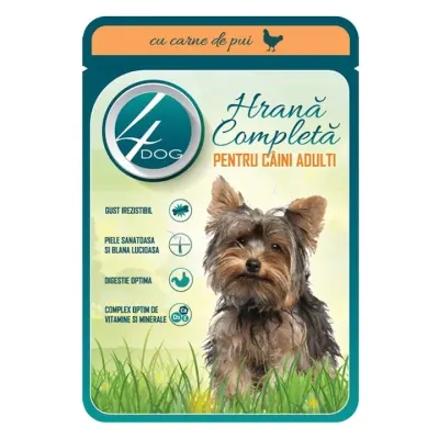 Hrana Umeda pentru Caini 4 Dog, cu Pui, 100g 100g