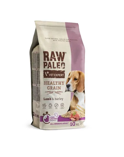 VETEXPERT RAW PALEO Heathy Grain Adult Lamb 10 kg sac hrana caine, cu miel