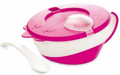 Castron cu lingurita Canpol, roz