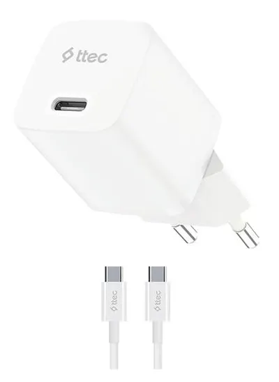 Încărcător ttec – SmartCharger GaN 30W, alb