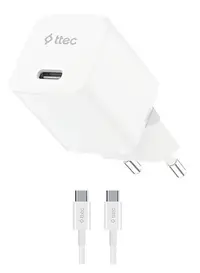 Încărcător ttec – SmartCharger GaN 30W, alb