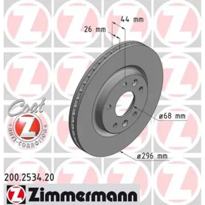 Disc frana ZIMMERMANN 200.2534.20